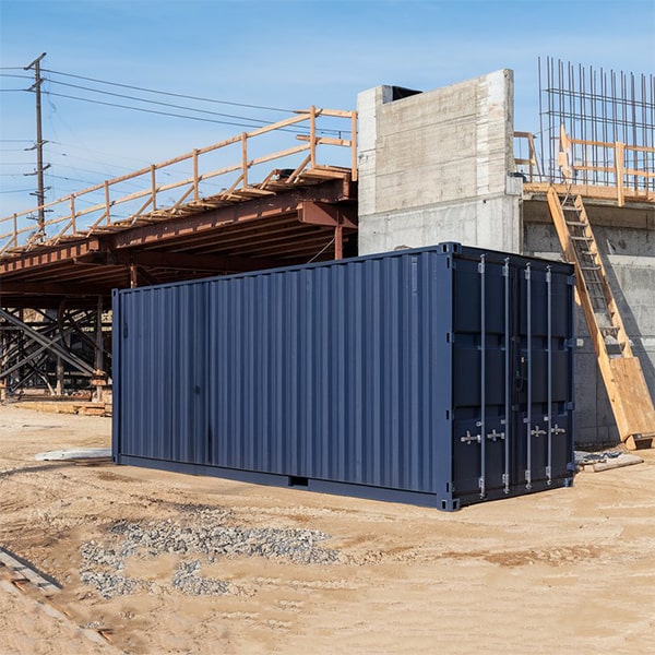 construction site storage containers can be modified to include shelves, lighting, and hvac systems